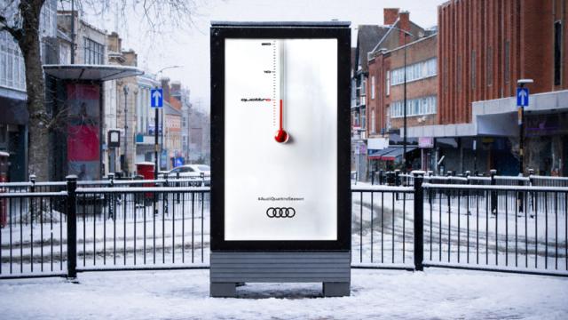奥迪改行卖温度计了？这个户外广告创意好绝